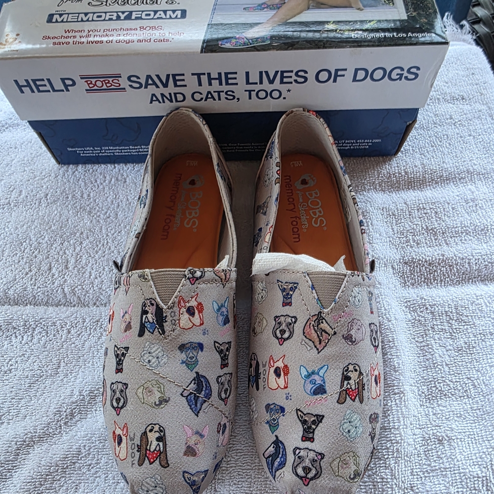 BOBS from Skechers Colorful Dog Pattern Flats